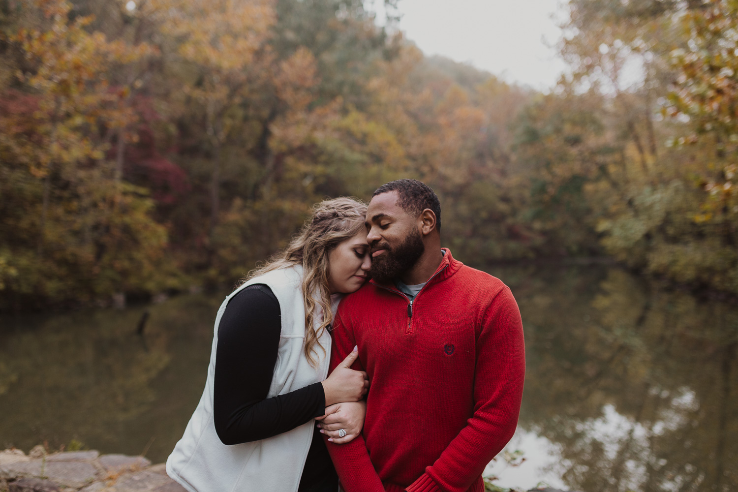 couples photo in ha ha tonka state park during fall