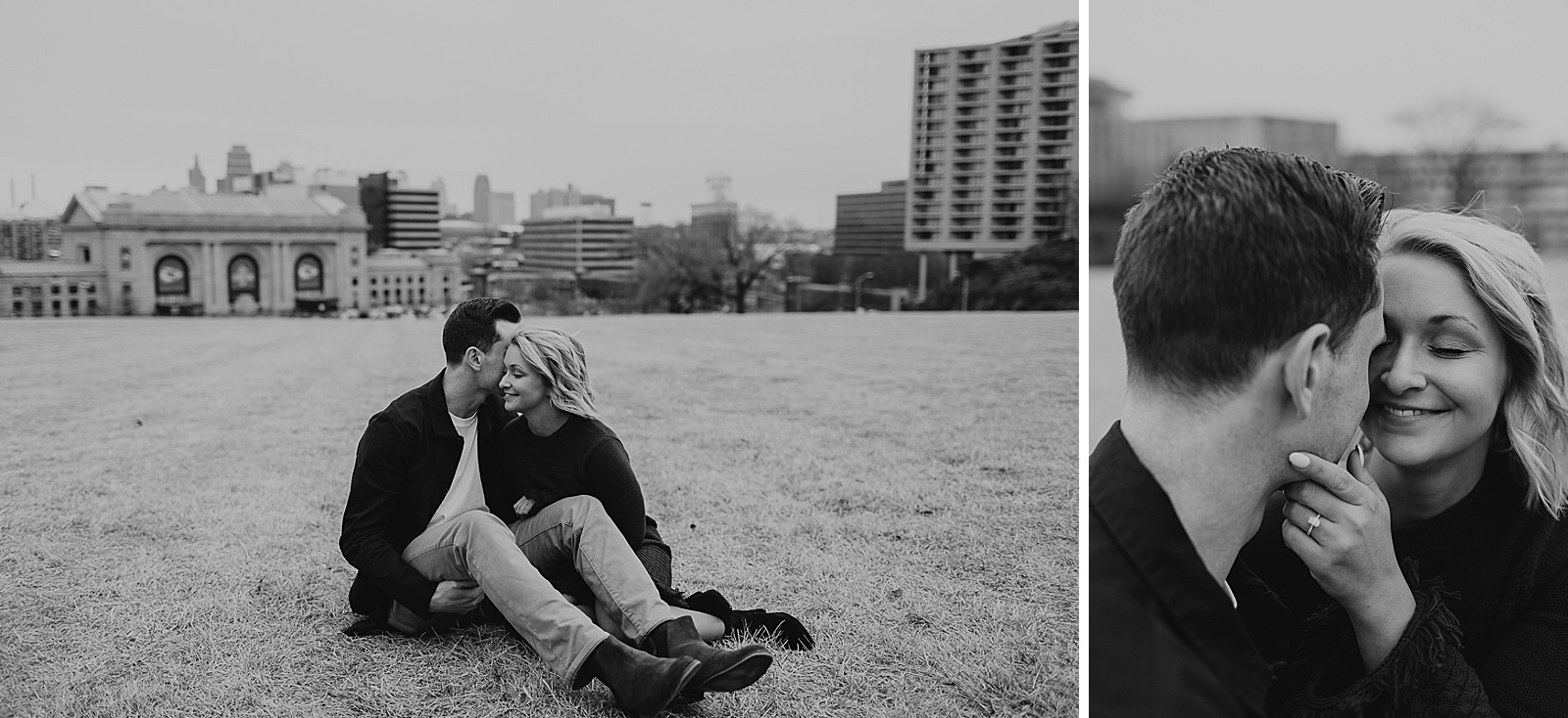 Downtown Kansas City Engagement Photos by Caitlyn Cloud Photography