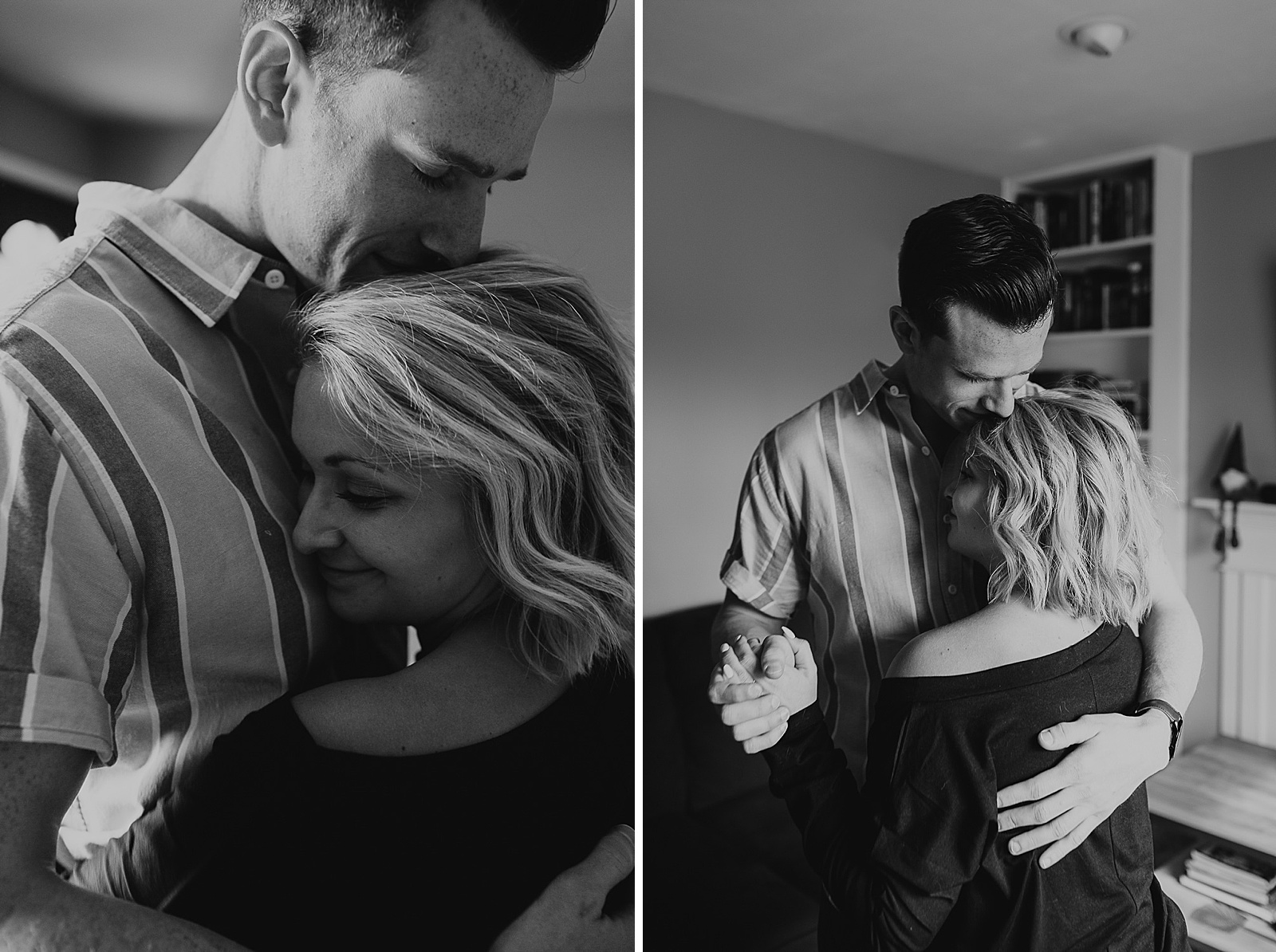 Kansas City In home Engagement Photos by Caitlyn Cloud Photography