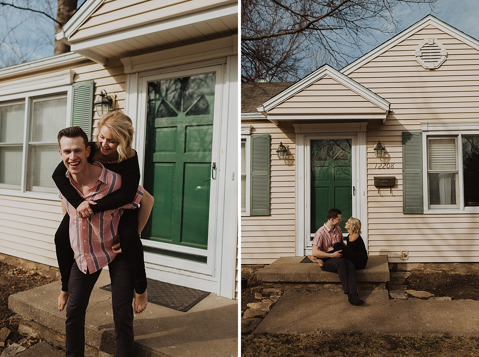 Kansas City In home Engagement Photos by Caitlyn Cloud Photography
