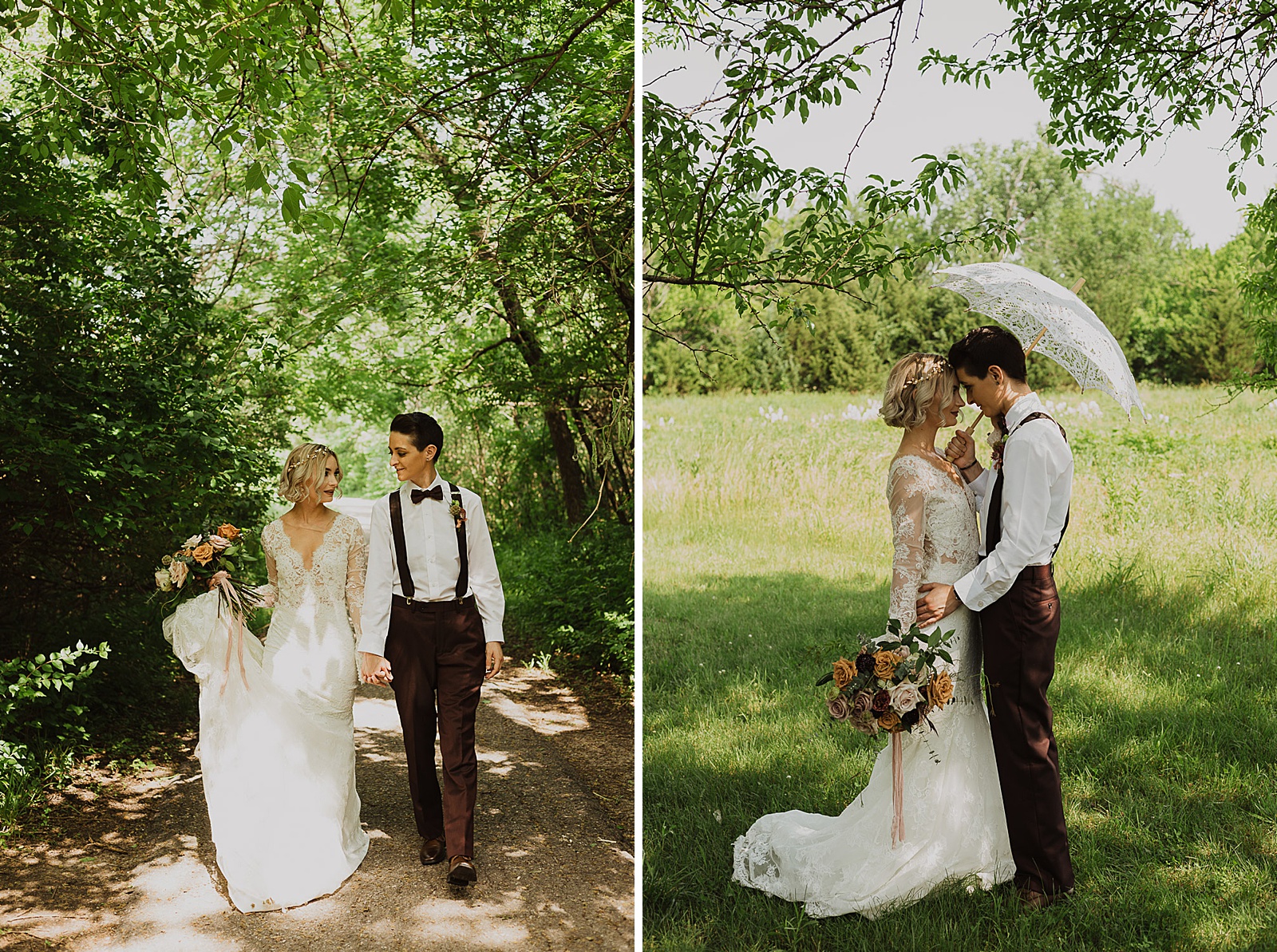 Newlywed Portraits Boho Kansas City Styled Elopement captured by Caitlyn Cloud Photography