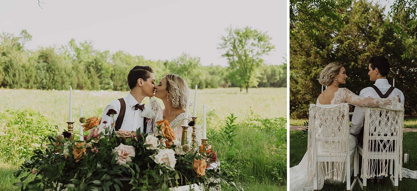 Sweetheart table Boho Kansas City Styled Elopement captured by Caitlyn Cloud Photography