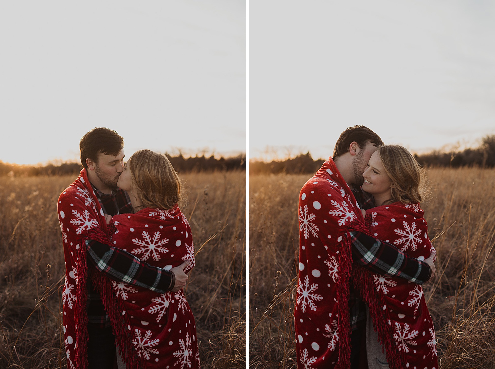 Winter Christmas in Wichita Engagement Photos by Caitlyn Cloud Photography