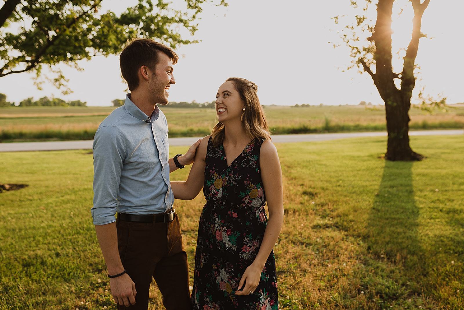 Kansas City Country Wheat Field Engagement Photos by Caitlyn Cloud