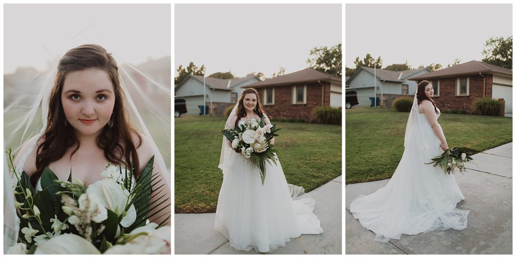 Bride and groom portraits Wichita wedding photographer
