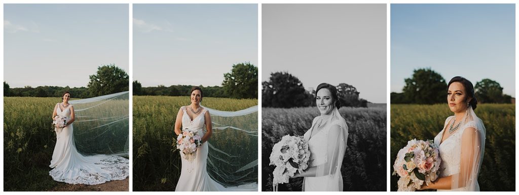 Bride at the Round Barn Ranch in Derby, KS