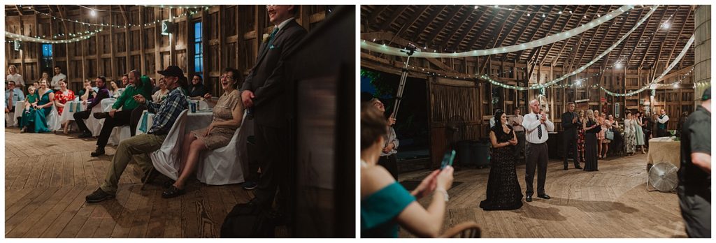 Wedding guests at the Round Barn Ranch in Derby, KS