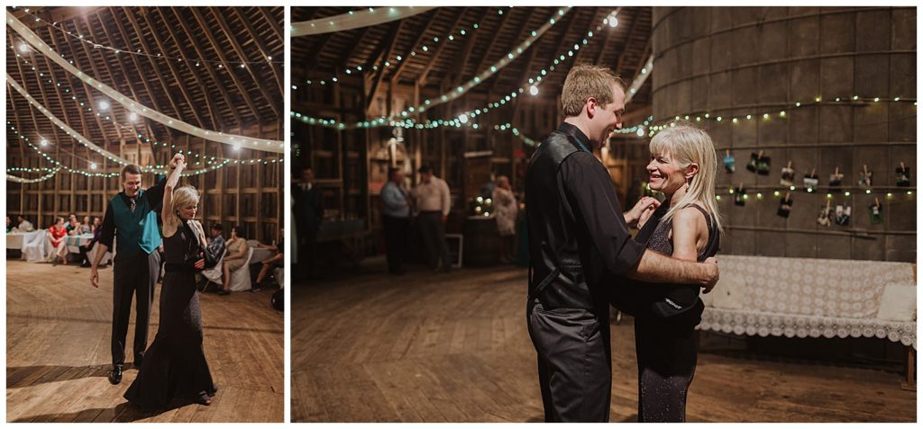 Mother son dance at the Round Barn Ranch in Derby, KS