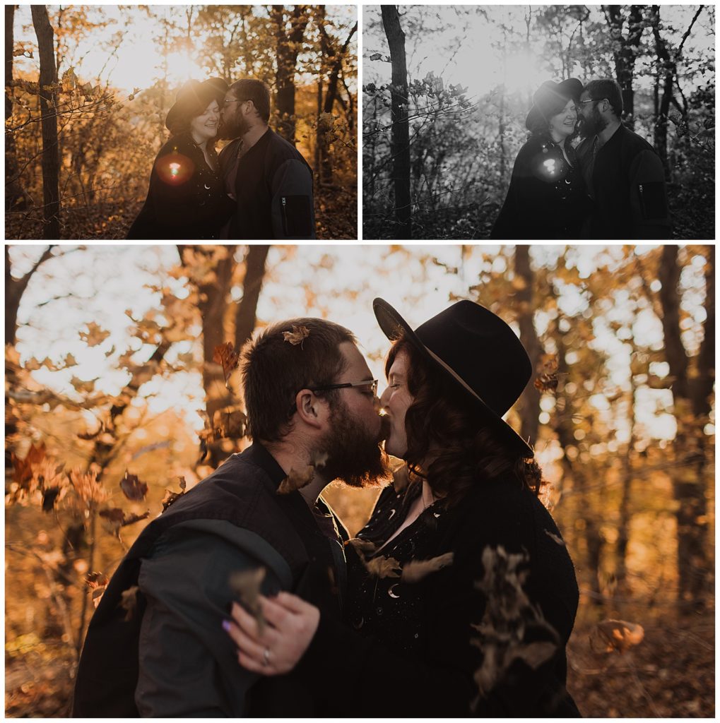fall engagement session, fall colors