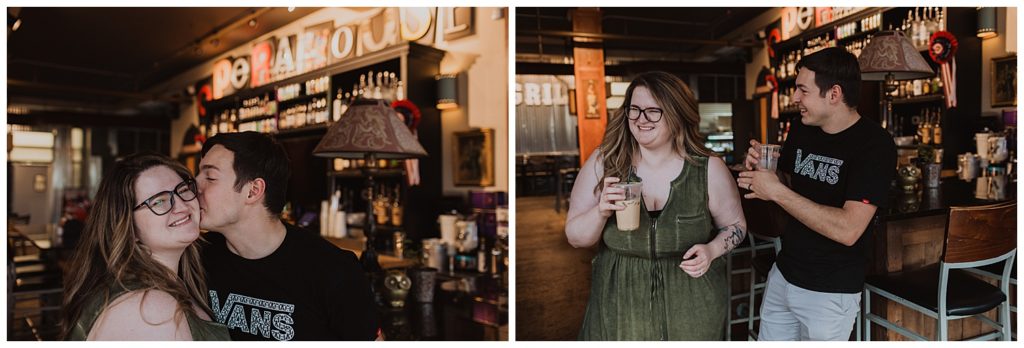 Opera House Coffee KCMO engagement session