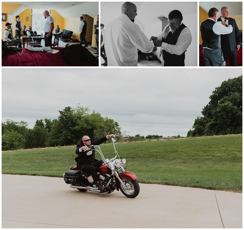 Motorcycle Wedding at Countryside Chalet in Kansas City