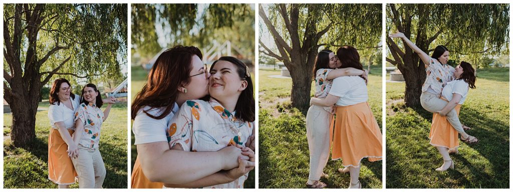 LGBTQ couple, engagement photos in Parkville, MO.