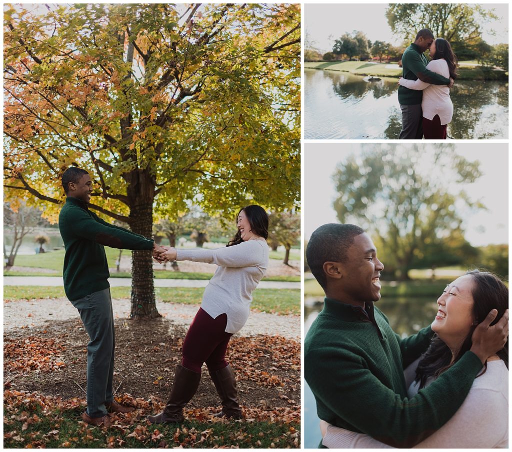 Overland Park Arboretum Engagements_Interracial couple