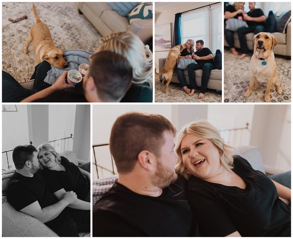in home engagement session in kansas city
