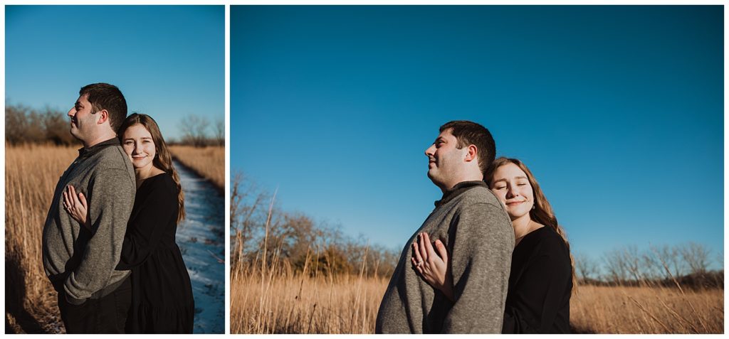 winter engagement session in wichita