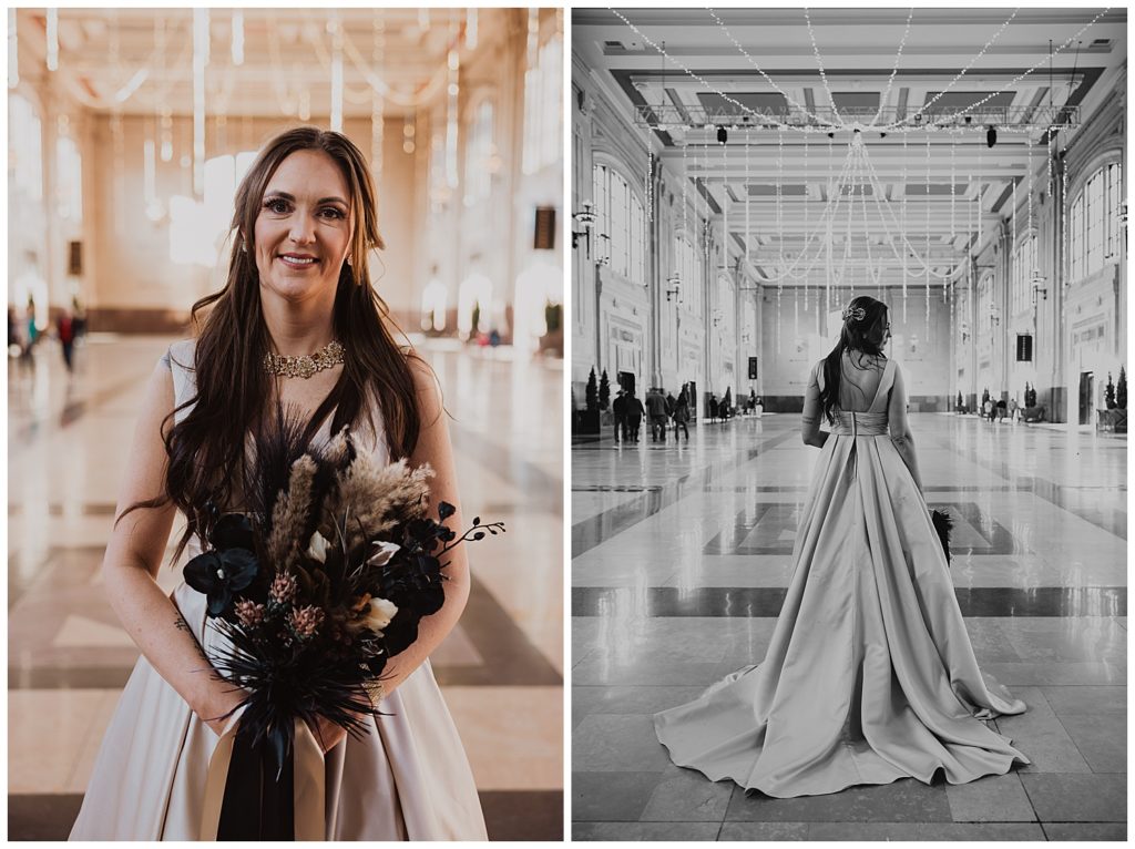 bride at union station in kansas city