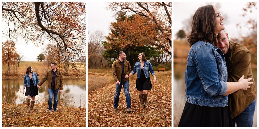 Engagement photos at Shawnee Mission Park