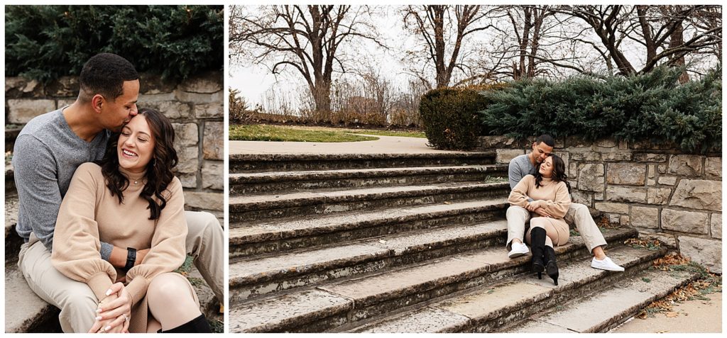 Kansas City Engagement session with a dog