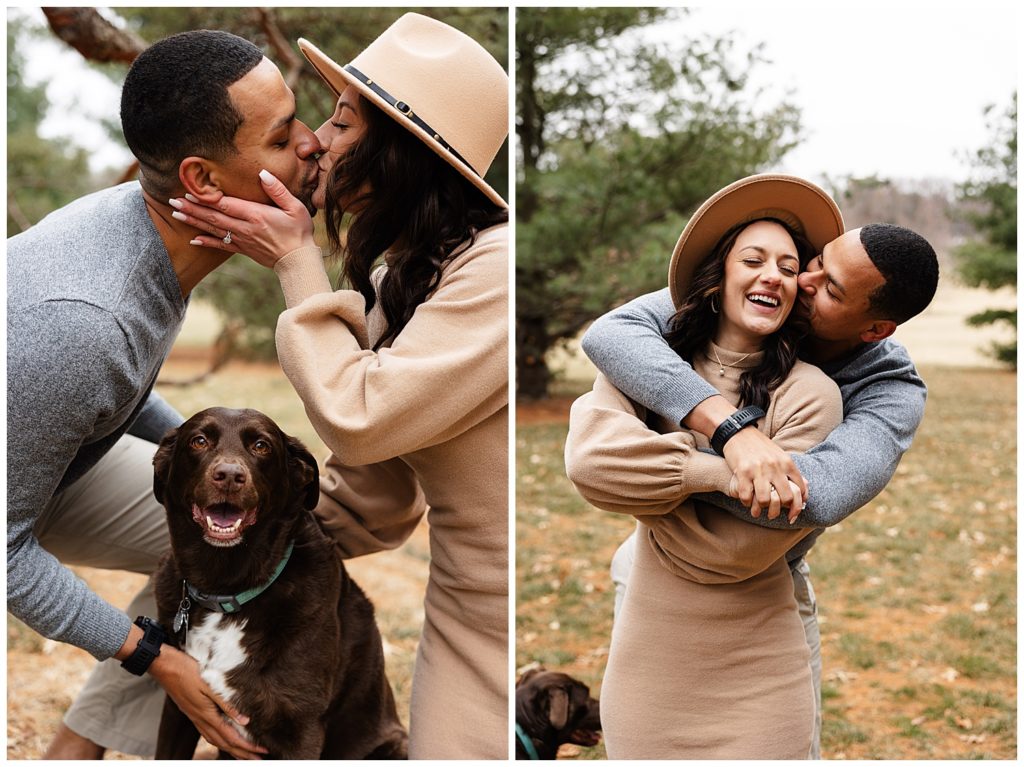 Kansas City Engagement session with a dog